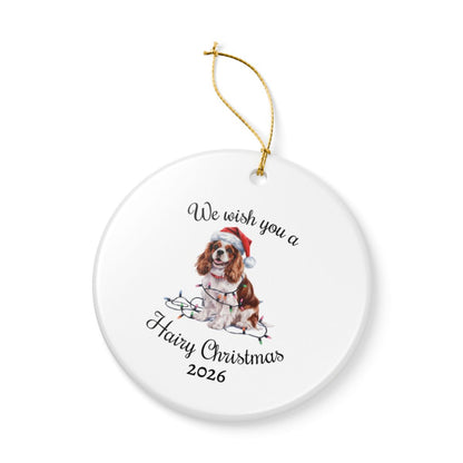 Blenheim Cavalier King Charles Spaniel Ornament, Cavalier Spaniel Mom, Christmas Lights Dog