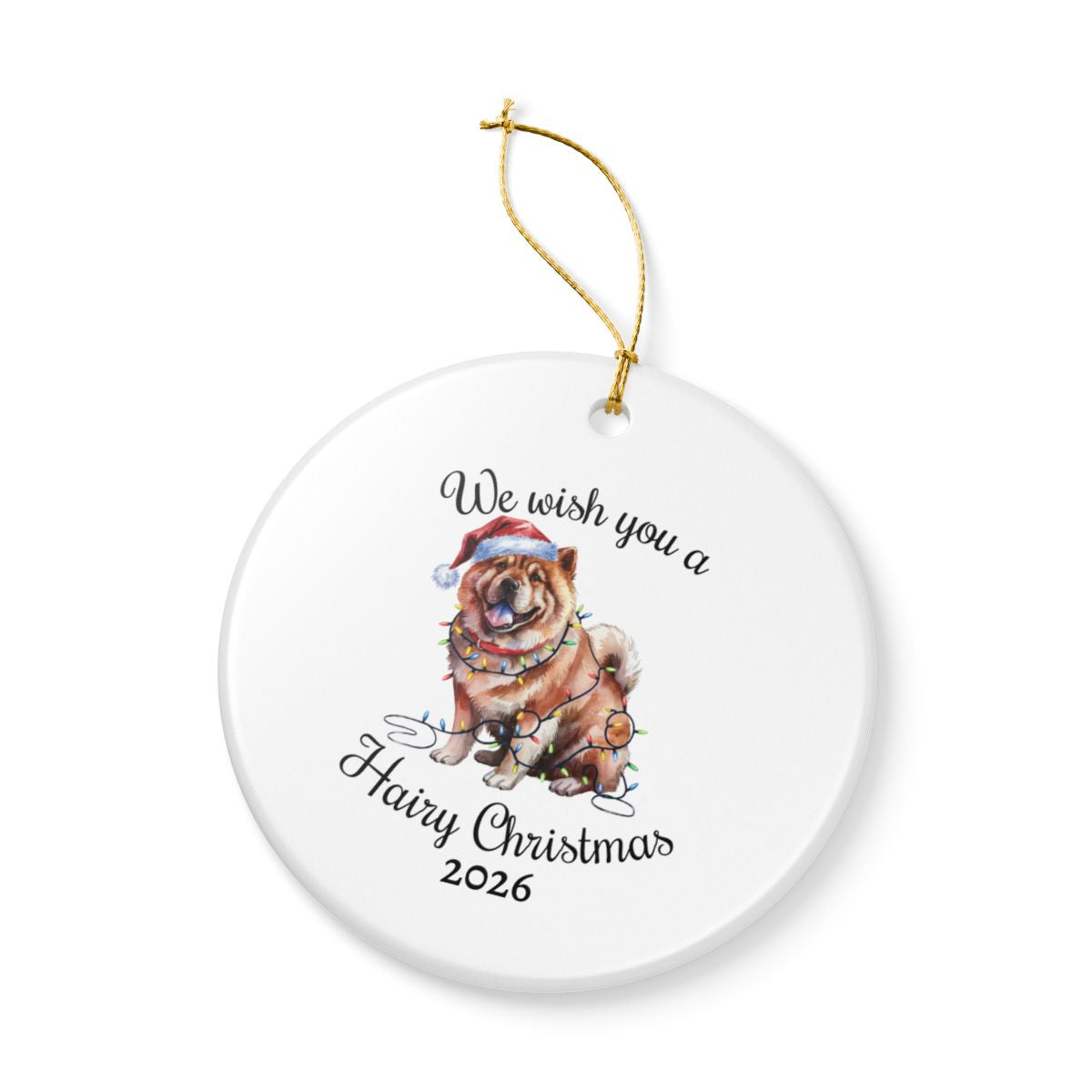 Christmas Chow Chow Ornament, Christmas Lights Dog Keepsake