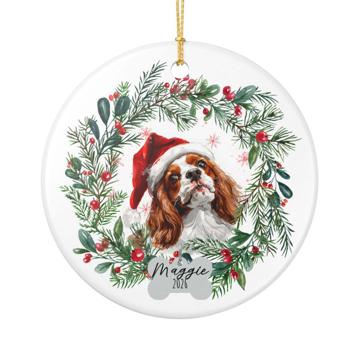 Personalized Cavalier King Charles Spaniel Christmas Ornament