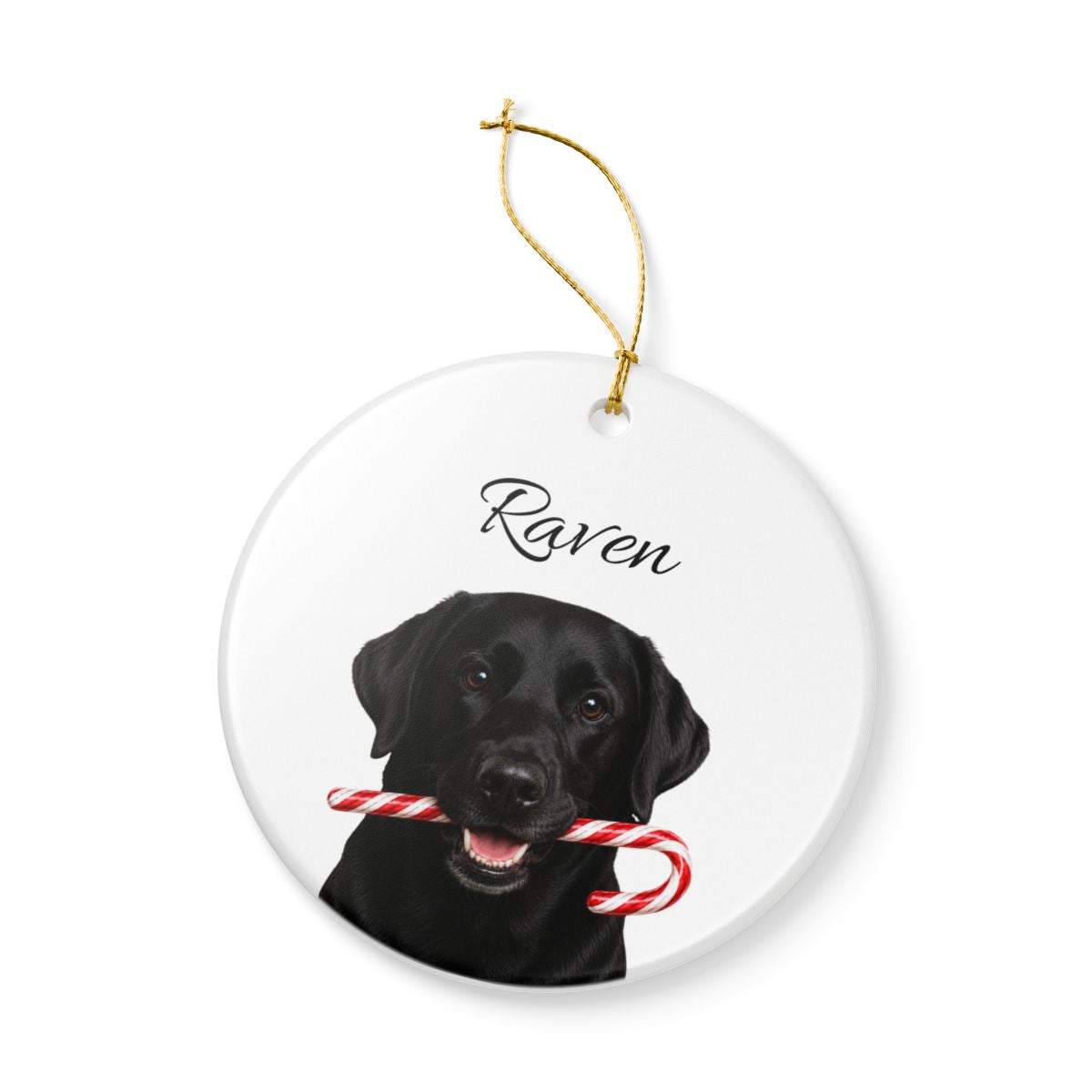 Personalized Black Lab Ornament, Custom Dog Name Christmas Ornament, Labrador Retriever Gift, Dog Lover Gift