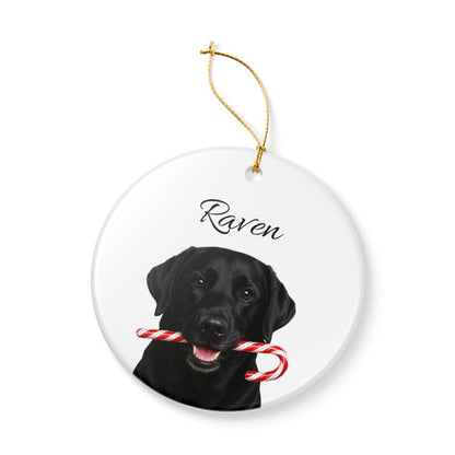 Personalized Black Lab Ornament, Custom Dog Name Christmas Ornament, Labrador Retriever Gift, Dog Lover Gift