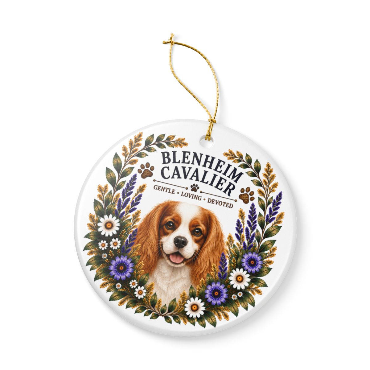 Blenheim Cavalier Ornament, Cavalier King Charles Spaniel Gift, Dog Mom Keepsake