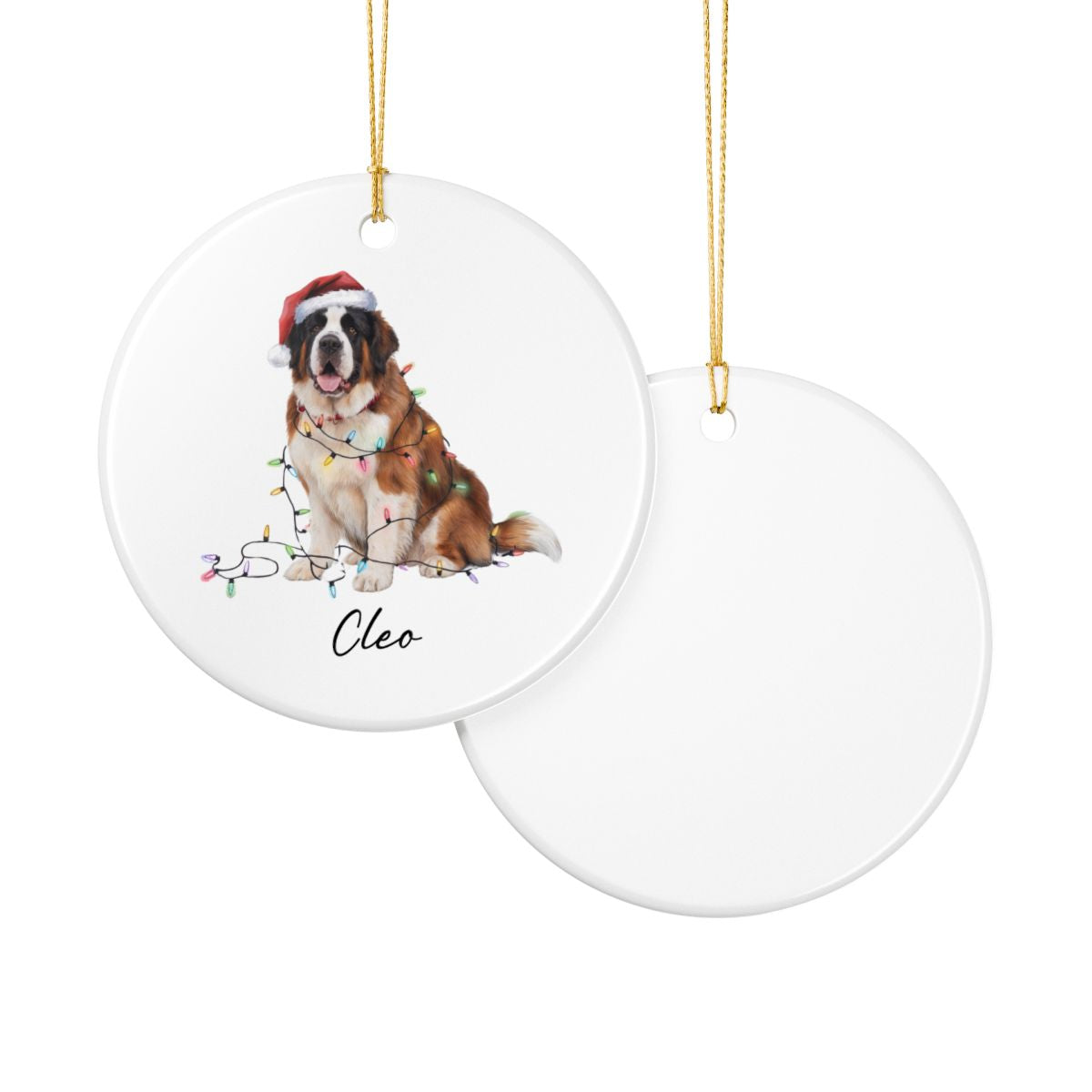 Saint Bernard Ornament, Personalized Dog Lover Gift