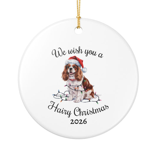 Blenheim Cavalier King Charles Spaniel Ornament, Cavalier Spaniel Mom, Christmas Lights Dog