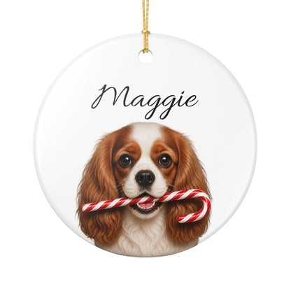 Personalized Blenheim Cavalier Candy Cane Ornament