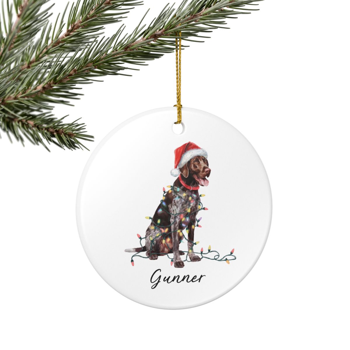 German Shorthaired Pointer Ornament, Personalized Christmas Gift