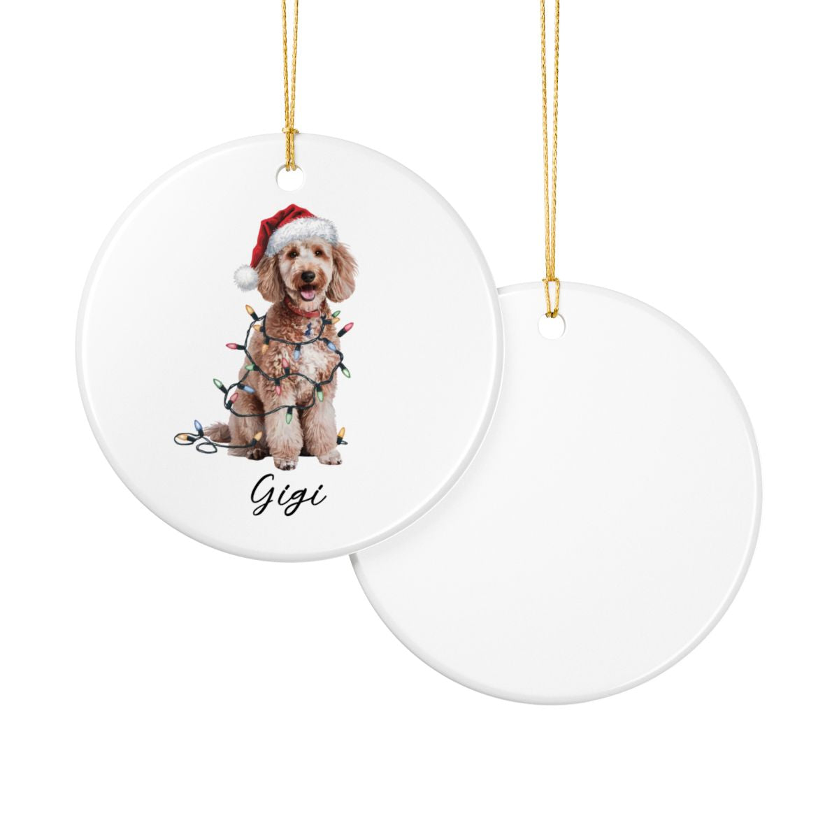 Personalized Poodle Ornament, Custom Ceramic Pet Keepsake