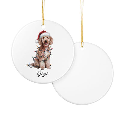 Personalized Poodle Ornament, Custom Ceramic Pet Keepsake