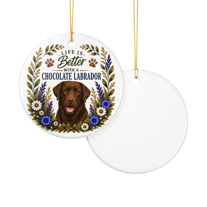 Chocolate Lab Ornament, Labrador Retriever Gift, Chocolate Lab Mom Gift, Dog Lover Keepsake