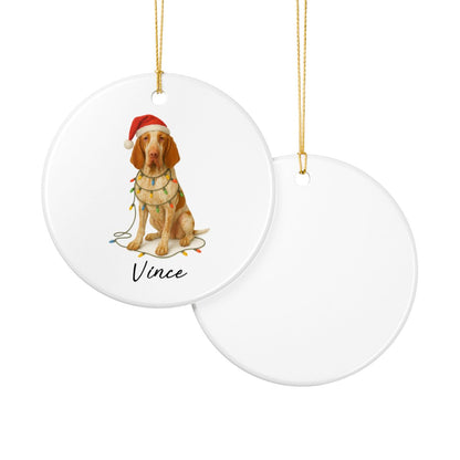 Personalized Bracco Italiano Ornament, Dog Lover Christmas Tree Decoration, Ceramic Pet Keepsake