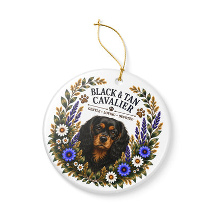 Black and Tan Cavalier Ornament, Cavalier King Charles Spaniel Gift, Dog Lover Keepsake