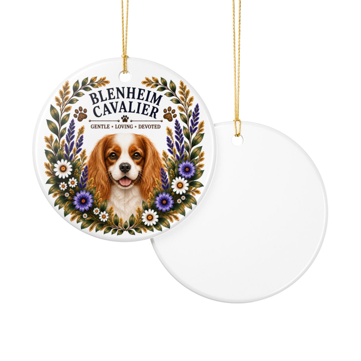 Blenheim Cavalier Ornament, Cavalier King Charles Spaniel Gift, Dog Mom Keepsake