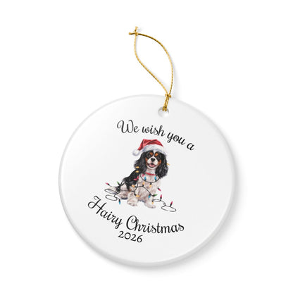 Tri-color Cavalier King Charles Spaniel Ornament, Funny Dog Lover Gift, Pet Holiday