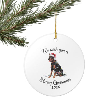 Christmas German Pinscher Ornament, Christmas Lights Dog Keepsake