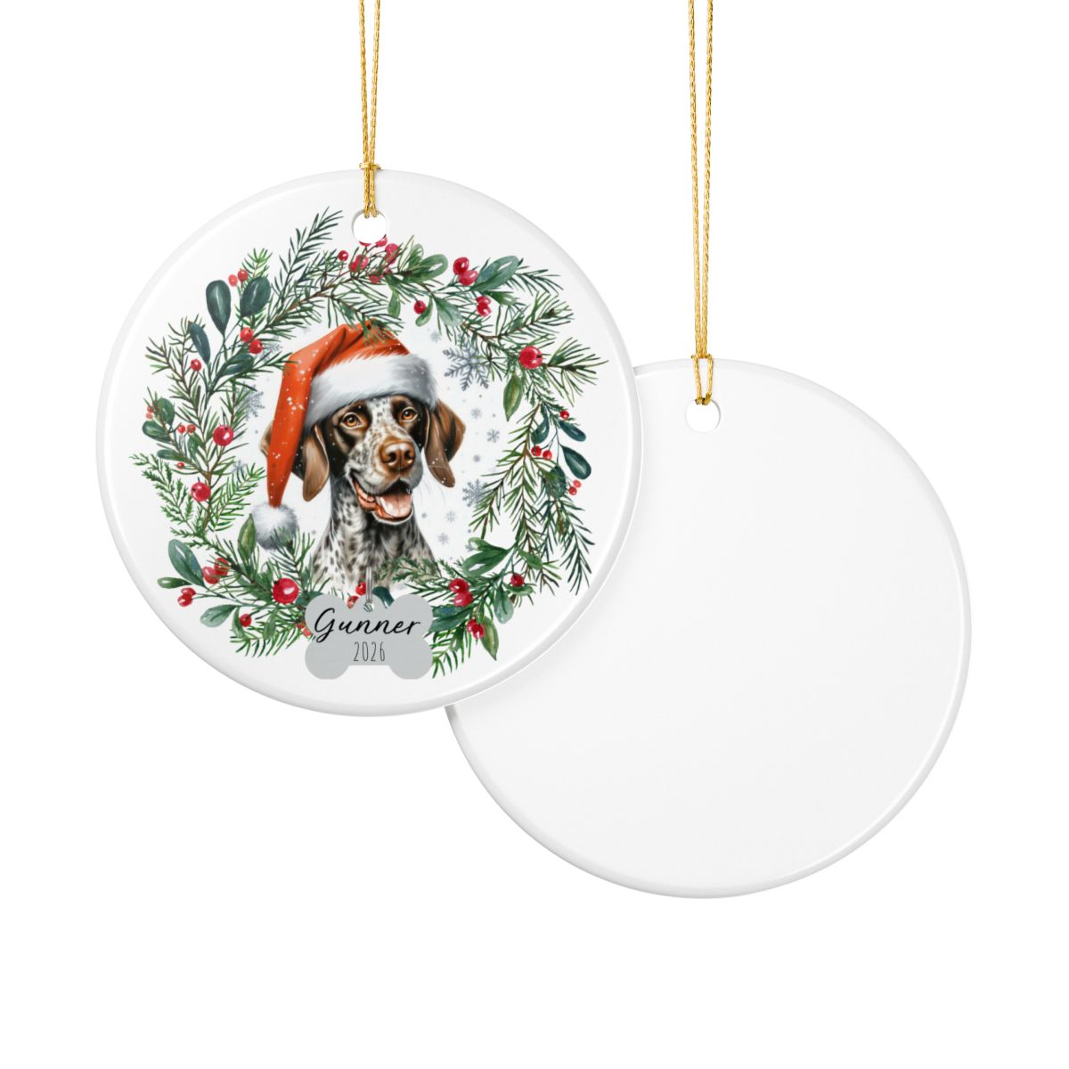 Personalized German Shorthaired Pointer Christmas Ornament