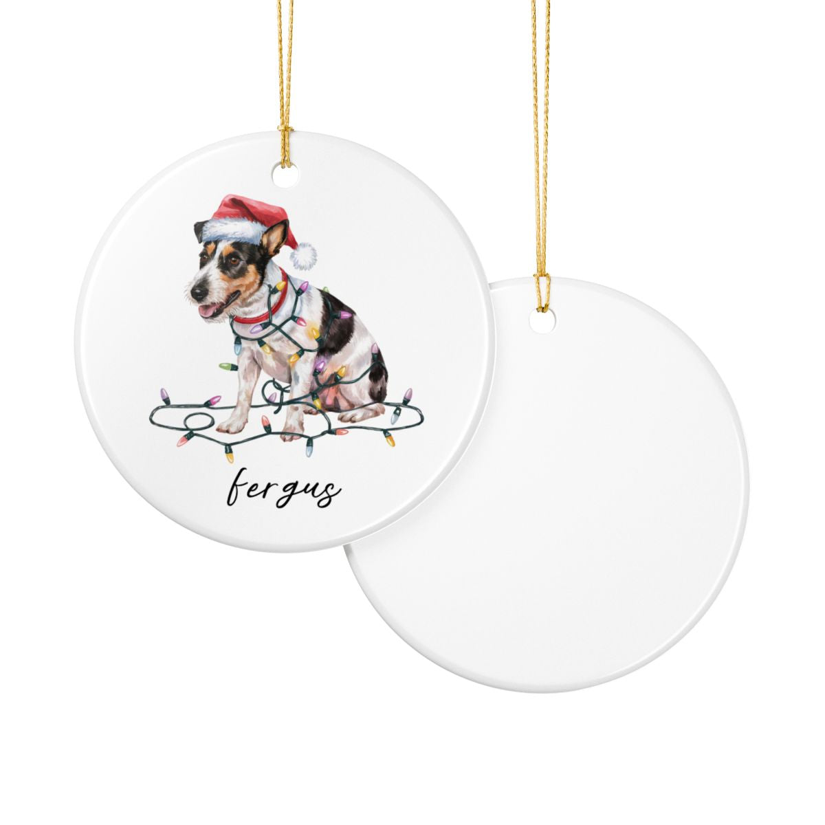 Personalized Rat Terrier Ornament, Custom Dog Lover Gift