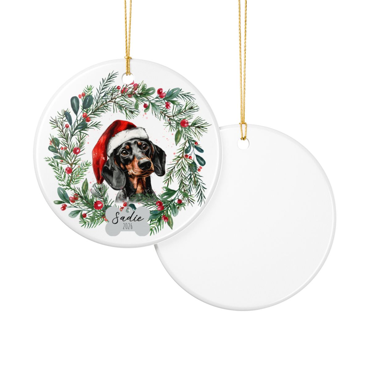Personalized Dachshund Christmas Ornament