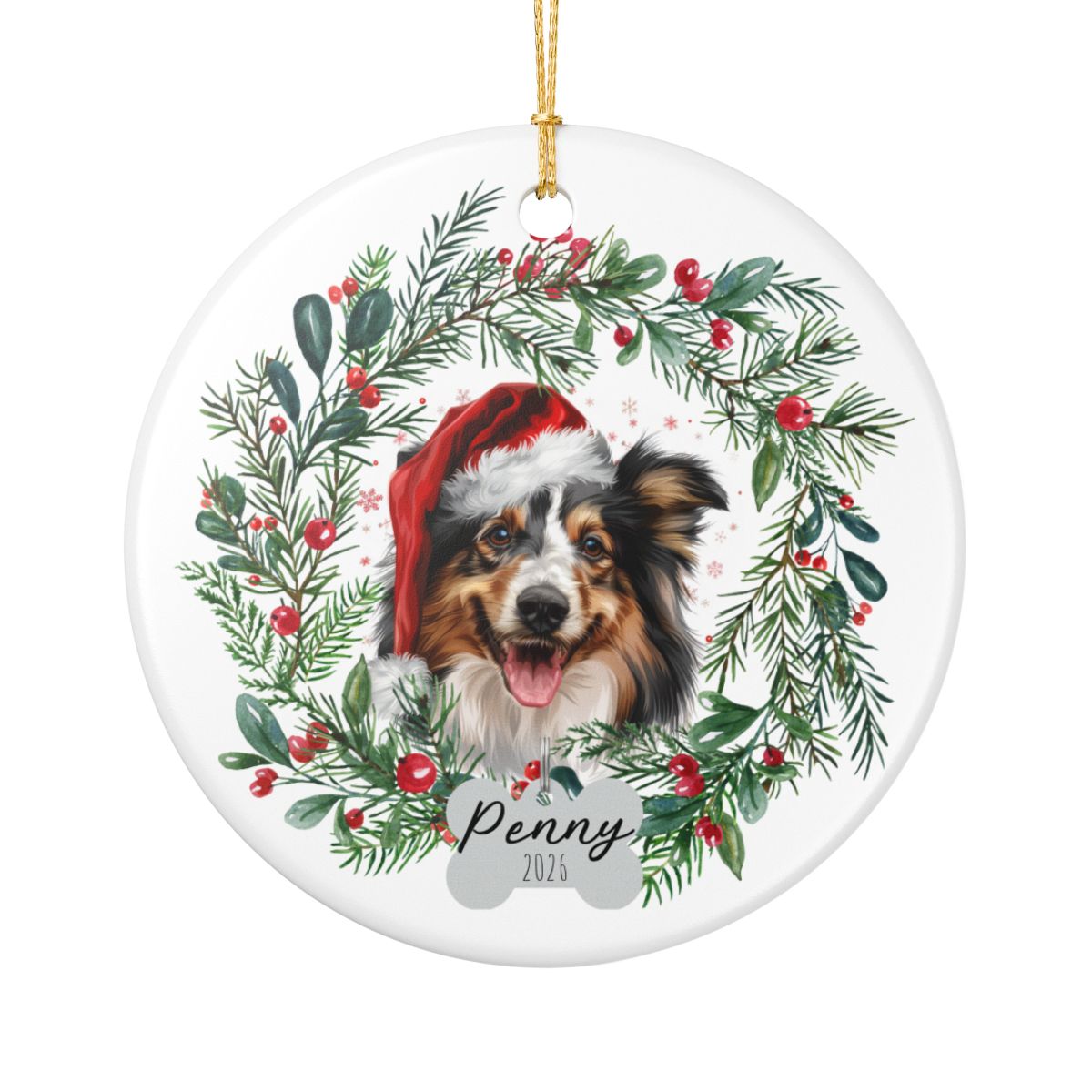 Personalized Sheltie Christmas Ornament