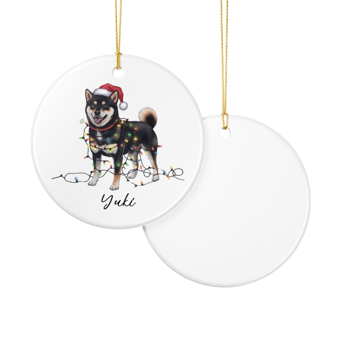 Personalized Black Shiba Inu Ornament, Custom Dog Lover Gift