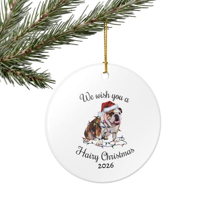 Christmas Bulldog Ornament, Bulldog Mom, Christmas Lights Dog Keepsake, Christmas Dog, Gift For Dog Lover, Bulldog