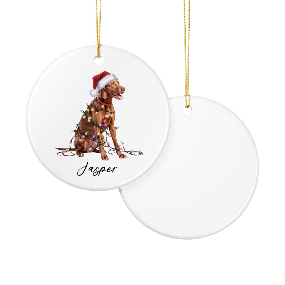 Personalized Vizsla Ornament, Christmas Dog Ornament