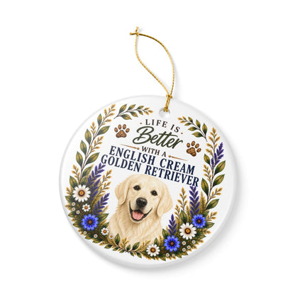 English Cream Golden Retriever Ornament, Dog Lover Gift, Golden Retriever Mom Keepsake