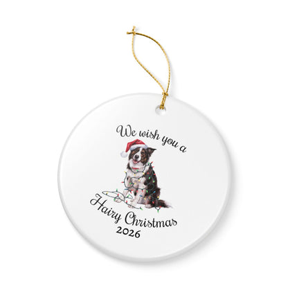 Christmas Border Collie Ornament, Border Collie Mom, Christmas Lights Dog Keepsake, Christmas Dog, Gift For Dog Lover, Border Collie