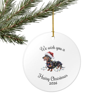 Christmas Dachshund Ornament, Christmas Lights Dog Keepsake