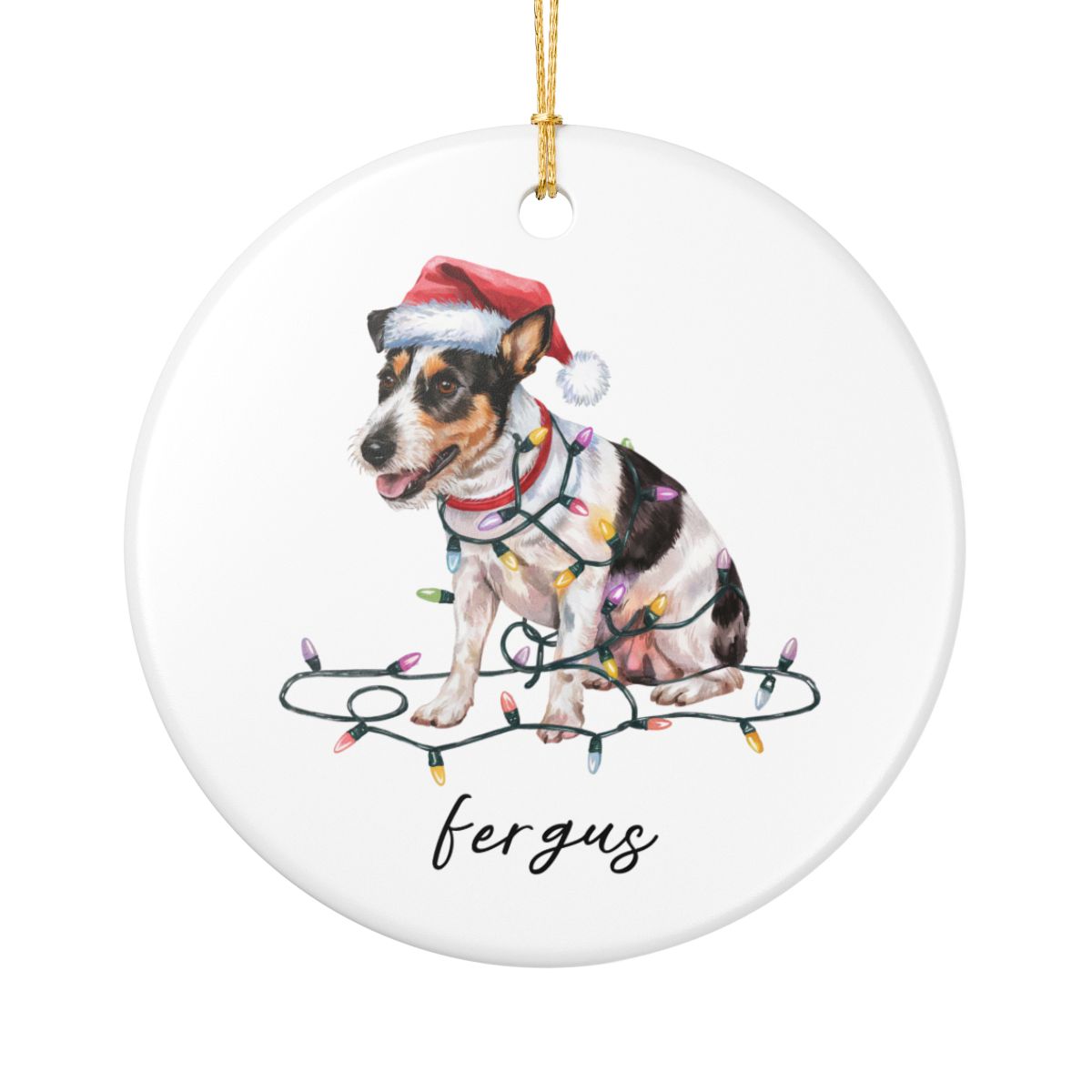 Personalized Rat Terrier Ornament, Custom Dog Lover Gift