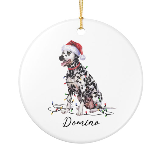 Dalmatian Christmas Ornament, Personalized Dog Ornament