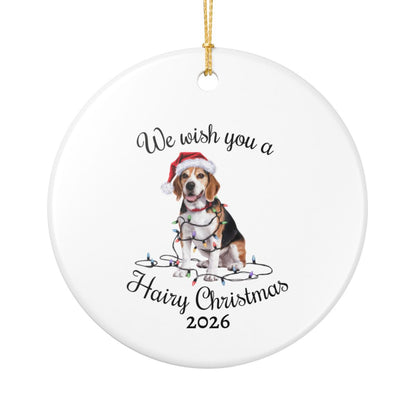 Christmas Beagle Ornament, Beagle Mom, Christmas Lights Dog Keepsake, Christmas Dog, Gift For Dog Lover, Beagle