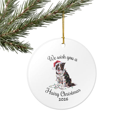 Christmas Border Collie Ornament, Border Collie Mom, Christmas Lights Dog Keepsake, Christmas Dog, Gift For Dog Lover, Border Collie