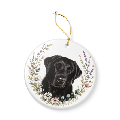 Personalized Pet Memorial Ornament, Custom Wildflower Dog Photo Hardest Goodbye Keepsake