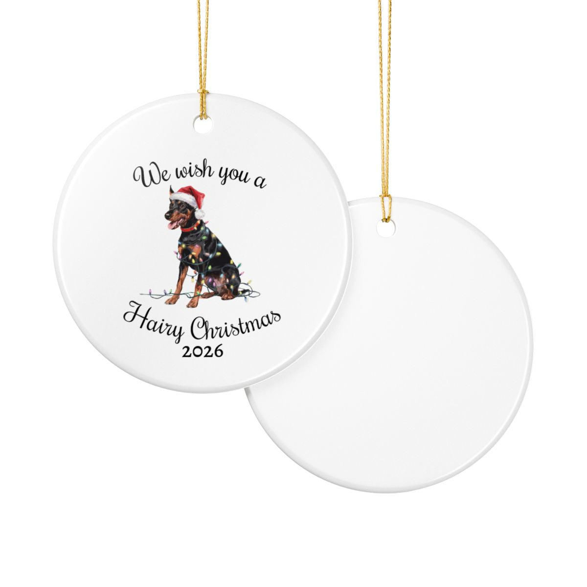 Christmas German Pinscher Ornament, Christmas Lights Dog Keepsake