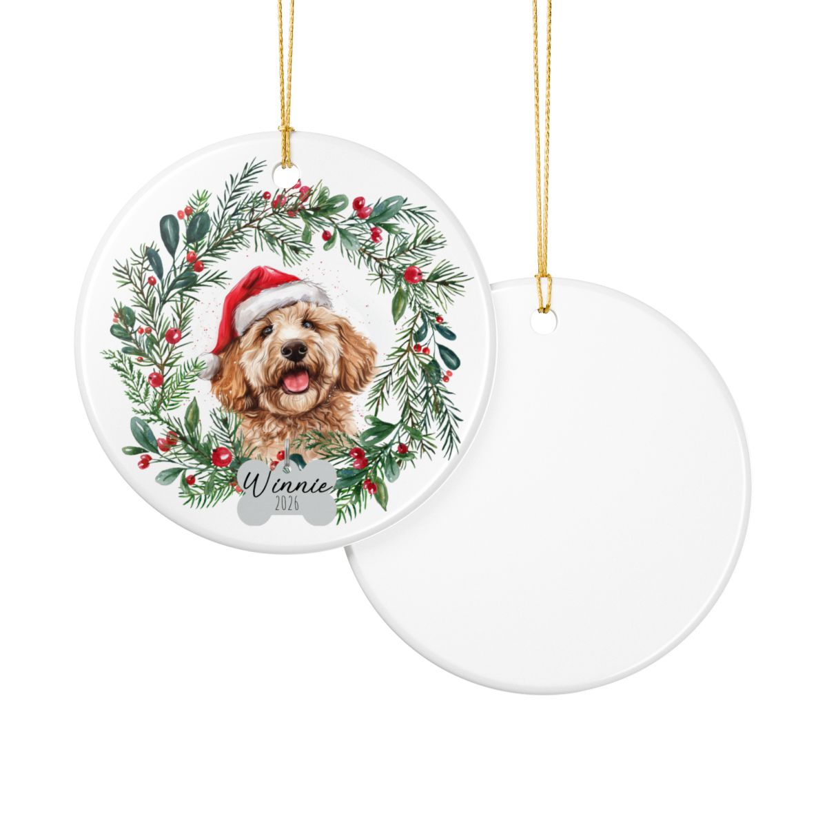 Personalized Goldendoodle Christmas Ornament