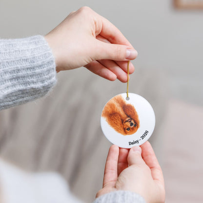 Upside down Personalized Pet Photo Ornament