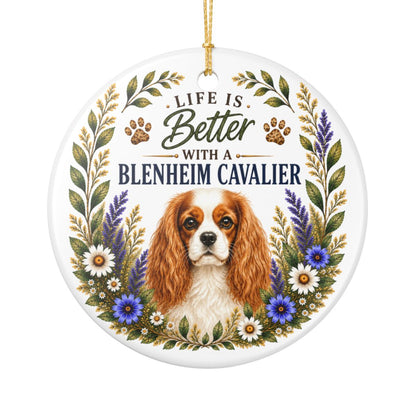 Blenheim Cavalier Ornament, Cavalier King Charles Spaniel Gift, Dog Mom Keepsake, Dog Lover Gift