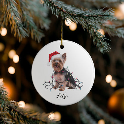 Yorkshire Terrier Ornament, Personalized Dog Christmas Keepsake