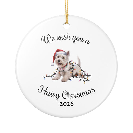 Christmas West Highland Terrier Ornament, Christmas Lights Dog Keepsake