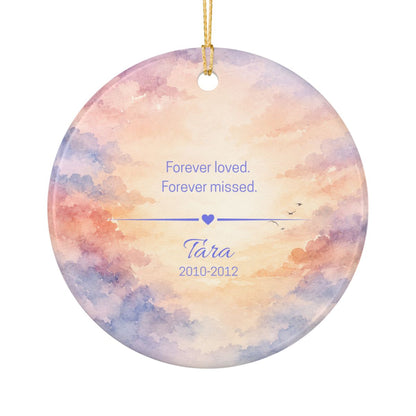 Personalized Pet Memorial Ornament, Custom Dog Photo Forever Loved Remembrance Keepsake