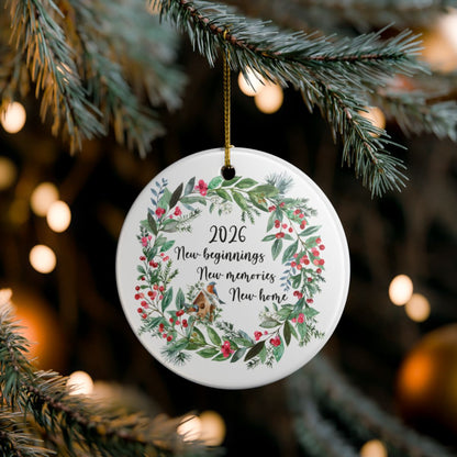 Personalized New Home Ornament, Christmas Holiday Ornament, New Beginnings, New Memories, First Home Ornament, First Christmas In New Home