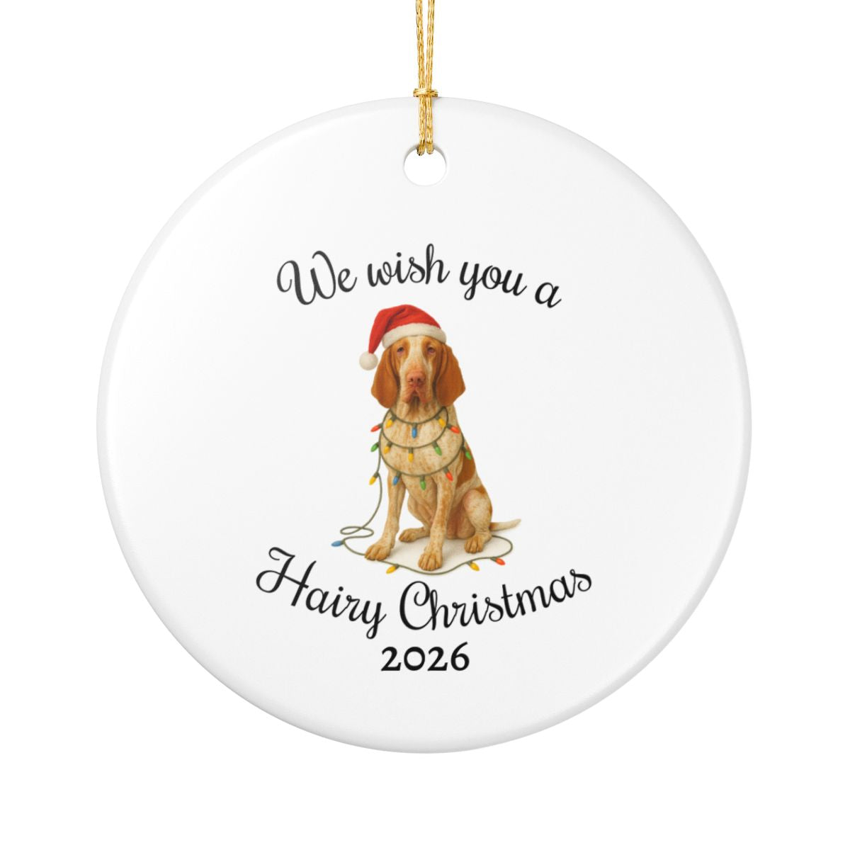 Bracco Italiano Ornament, Personalized Christmas Dog Keepsake, Holiday Pet Lover Gift, Ceramic Holiday Decoration, Custom Date