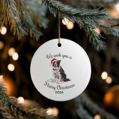 Christmas Border Collie Ornament, Border Collie Mom, Christmas Lights Dog Keepsake, Christmas Dog, Gift For Dog Lover, Border Collie