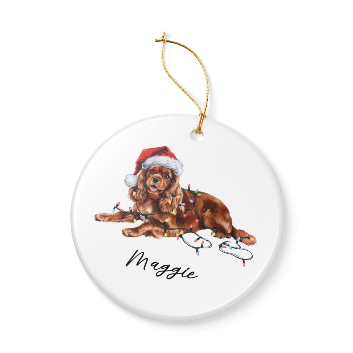 Ruby Cavalier King Charles Spaniel Ornament, Personalized Dog Christmas Decoration, Pet Lover Gift, Custom Holiday Decor