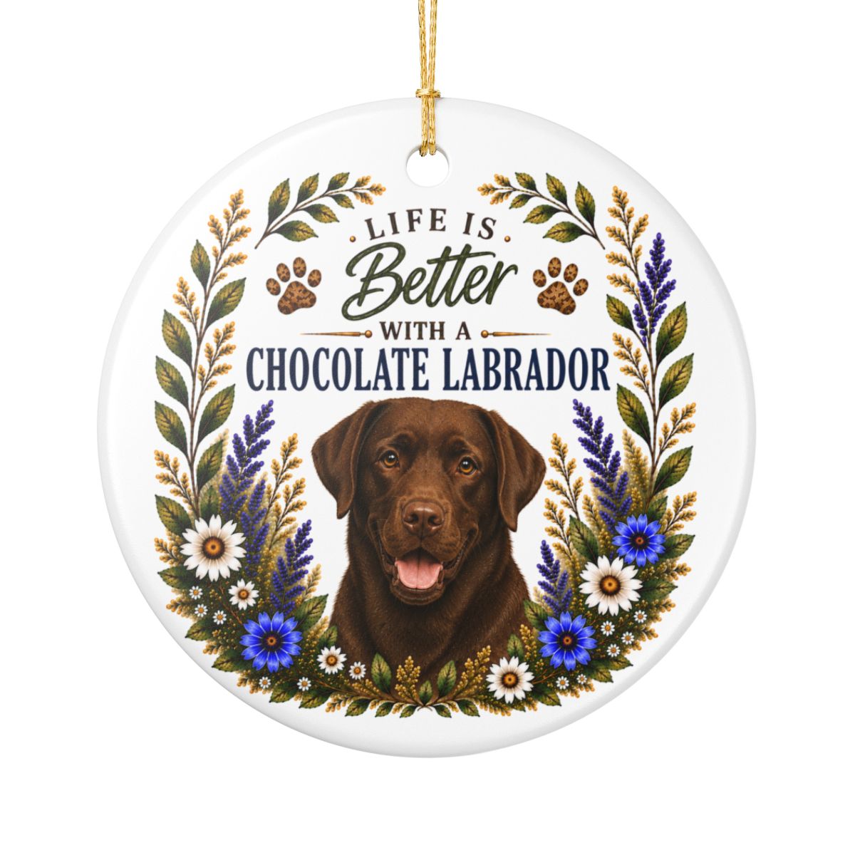 Chocolate Lab Ornament, Labrador Retriever Gift, Chocolate Lab Mom Gift, Dog Lover Keepsake