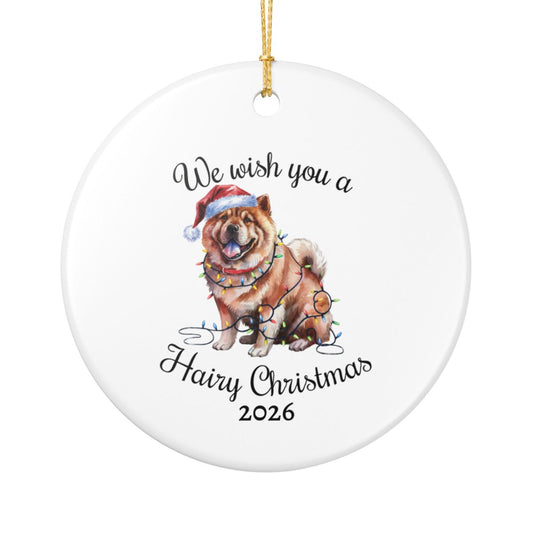 Christmas Chow Chow Ornament, Christmas Lights Dog Keepsake