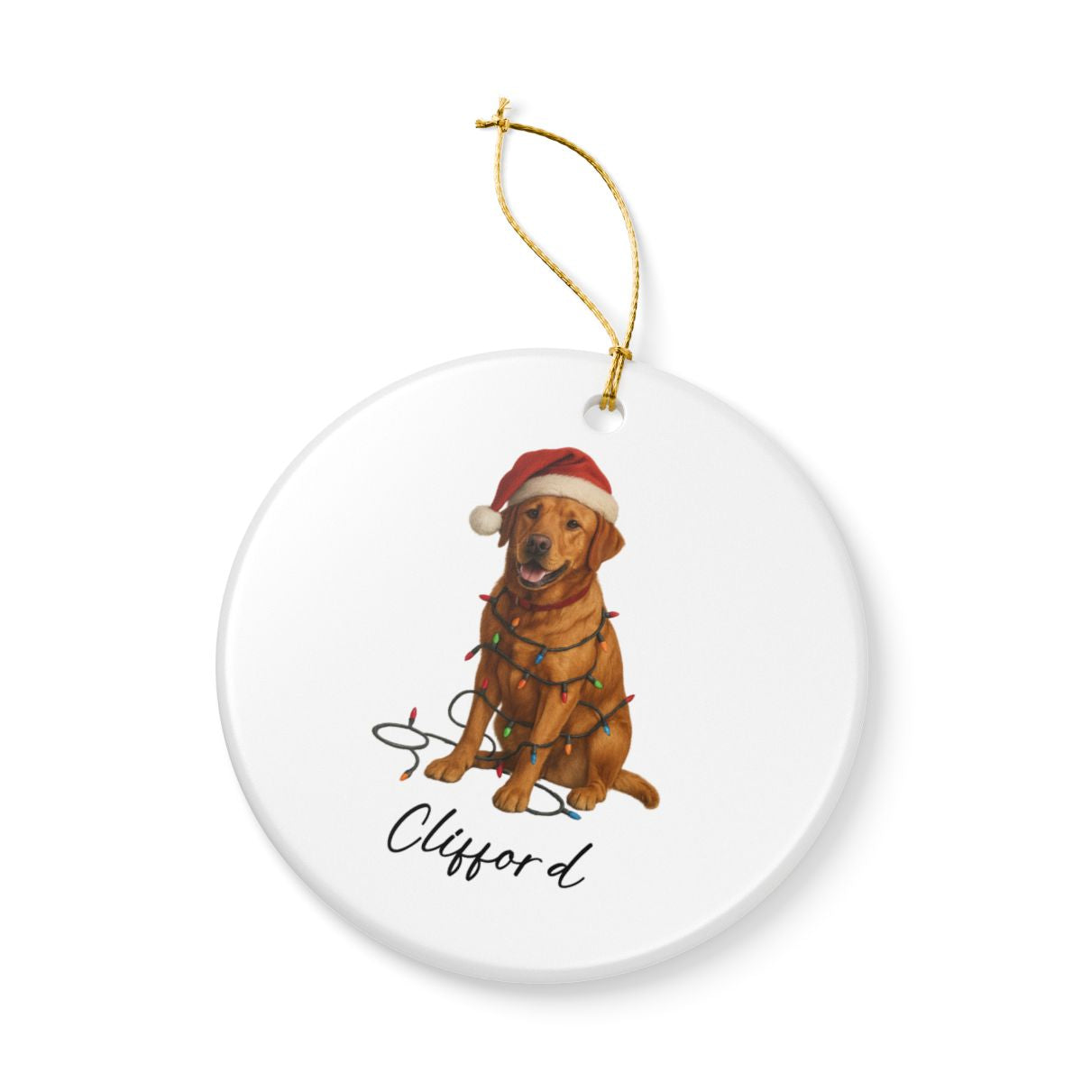 Personalized Fox Red Labrador Retriever Ornament