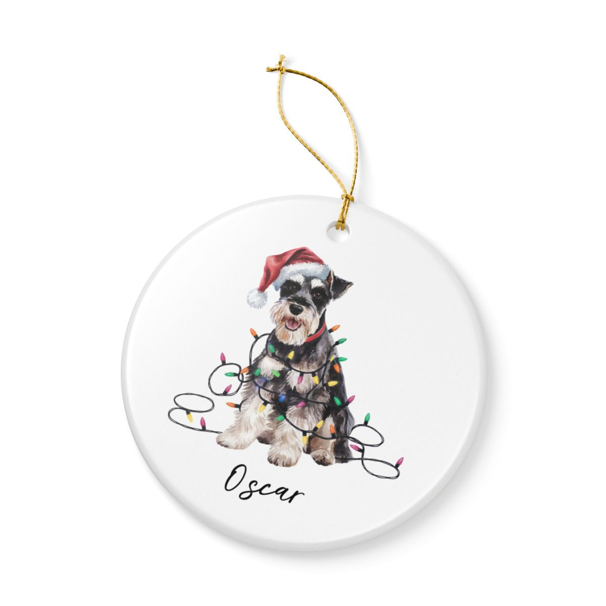 Personalized Schnauzer Ornament, Custom Dog Lover Gift