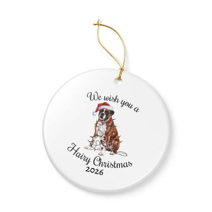 Christmas Boxer Ornament, Boxer Mom, Christmas Lights Dog Keepsake, Christmas Dog, Gift For Dog Lover, Boxer