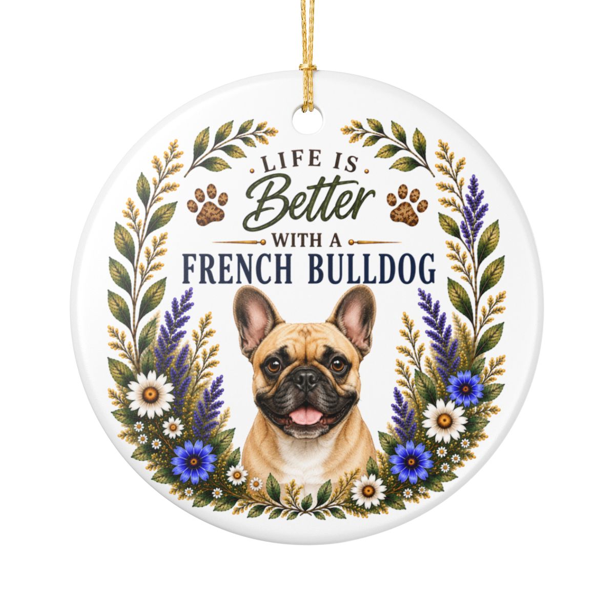 French Bulldog Ornament - Liife Is Better